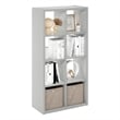 Pemberly Row Open Back Decorative Cube Storage Organizer in 8-Cube Light Gray