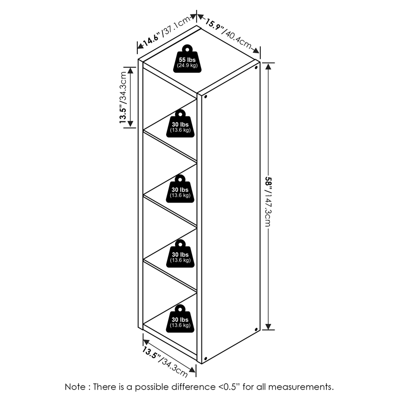 Pemberly Row Open Back Decorative Verticle Cube Storage Organizer Amber Pine