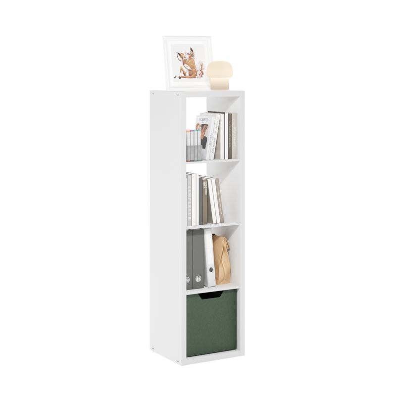 Pemberly Row Open Back Decorative Verticle Cube Storage Organizer in White