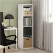 Pemberly Row Open Back Decorative Verticle Cube Storage Organizer in White
