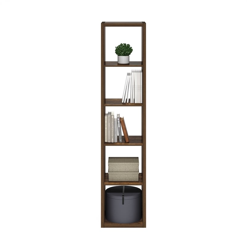 Pemberly Row Open Back Decorative Verticle Cube Storage Organizer Amber Pine