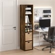 Pemberly Row Open Back Decorative Verticle Cube Storage Organizer Amber Pine