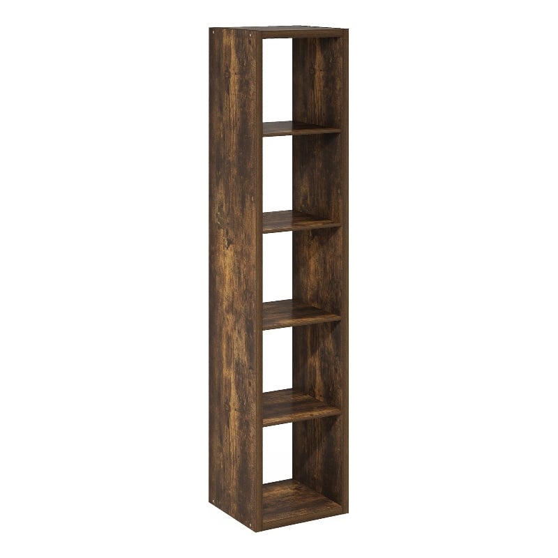 Pemberly Row Open Back Decorative Verticle Cube Storage Organizer Amber Pine
