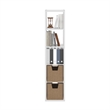Pemberly Row Open Back Decorative Verticle Cube Storage Organizer in White