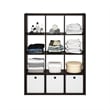 Pemberly Row Open Back Decorative Cube Storage Organizer in 12-Cube Dark Oak