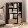 Pemberly Row Open Back Decorative Cube Storage Organizer in 12-Cube Dark Oak