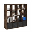 Pemberly Row Open Back Decorative Cube Storage Organizer in Amber Pine