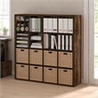 Pemberly Row Open Back Decorative Cube Storage Organizer in Amber Pine