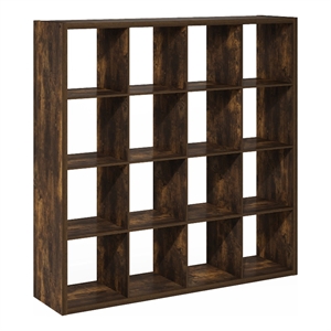 Pemberly Row Open Back Decorative Cube Storage Organizer in Amber Pine