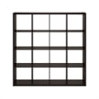 Pemberly Row Open Back Decorative Cube Storage Organizer in 16-Cube Dark Oak