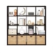 Pemberly Row Open Back Decorative Cube Storage Organizer in 16-Cube Dark Oak