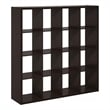Pemberly Row Open Back Decorative Cube Storage Organizer in 16-Cube Dark Oak