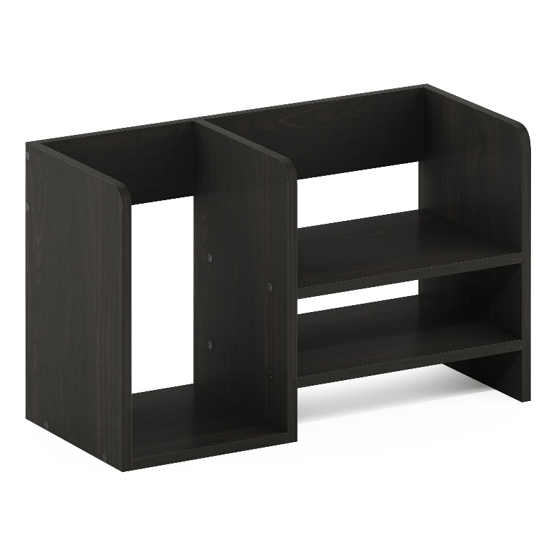 Pemberly Row Wood Desktop Book and Home Office Supplies Storage in Espresso