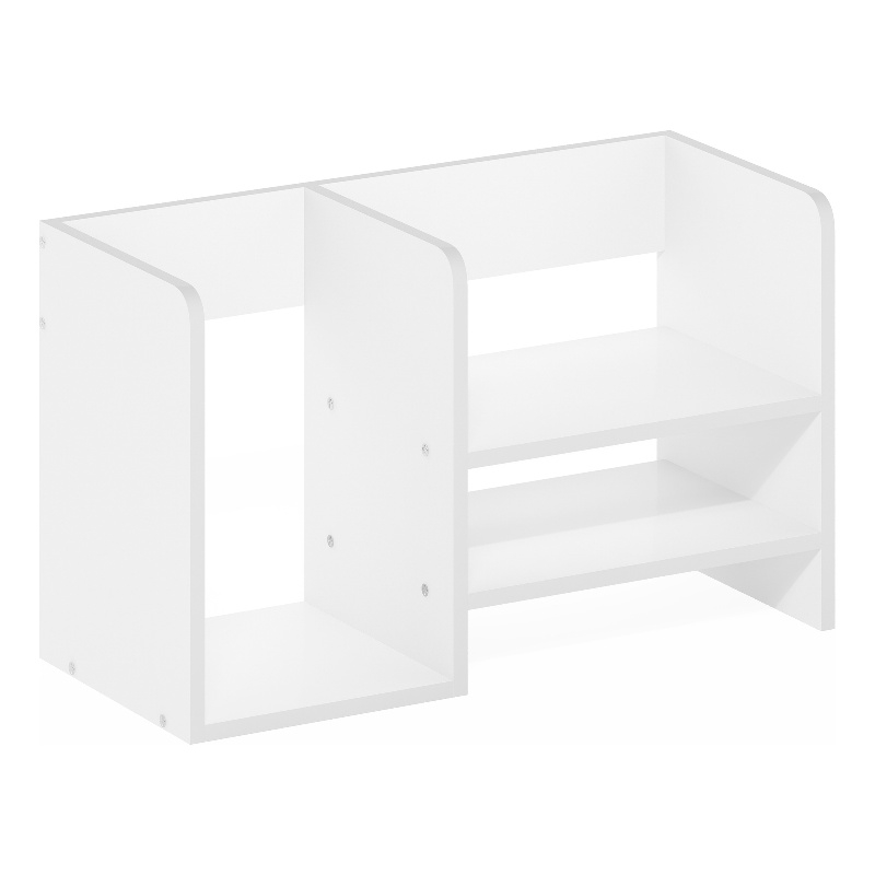 Pemberly Row Wood Desktop Book and Home Office Supplies Storage in White
