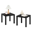 Pemberly Row Contemporaryy Square Side Table in Set of 2 in Black