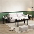 Pemberly Row Contemporaryy Square Side Table in Set of 2 in Black