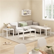 Pemberly Row Contemporaryy Square Side Table in Set of 2 in White