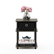 Pemberly Row Turn-N-Tube 3-Tier End Table with Storage Bin in French Oak/Black