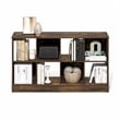 Pemberly Row Farmhouse 8-Cube Display Bookcase in Bookshelf in Amber Pine