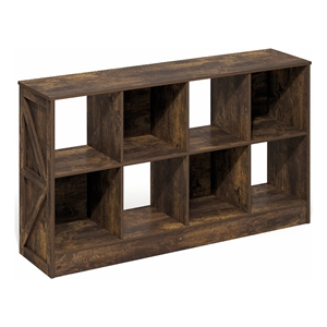 Pemberly Row Farmhouse 8-Cube Display Bookcase in Bookshelf in Amber Pine