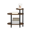 Pemberly Row Turn-N-Tube 3-Tier Oval Sofa Side/End Table in Amber Pine/Black