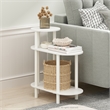 Pemberly Row Turn-N-Tube 3-Tier Oval Sofa Side/End Table in White