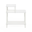 Pemberly Row Turn-N-Tube 3-Tier Rectangular Sofa Side/End Table White