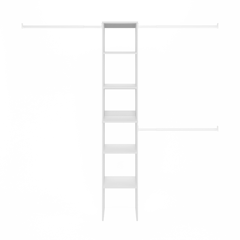 Pemberly Row Clothing & Closet Storage Organizer Shelf Tower with 3 White