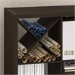 Pemberly Row Contemporary X-Shelf Cube Organizer Insert in Dark Oak