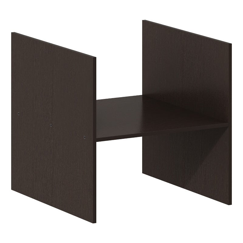 Pemberly Row Contemporary H-Shelf Cube Organizer Insert in Dark Oak