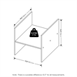 Pemberly Row Contemporary H-Shelf Cube Organizer Insert in White