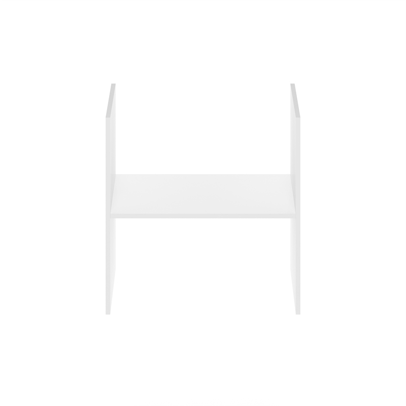 Pemberly Row Contemporary H-Shelf Cube Organizer Insert in White