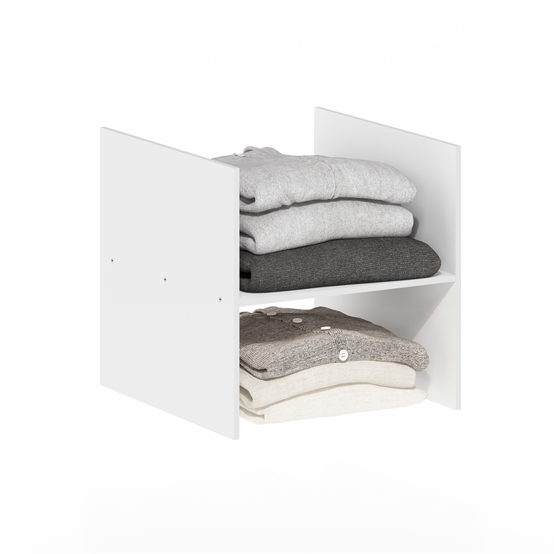 Pemberly Row Contemporary H-Shelf Cube Organizer Insert in White