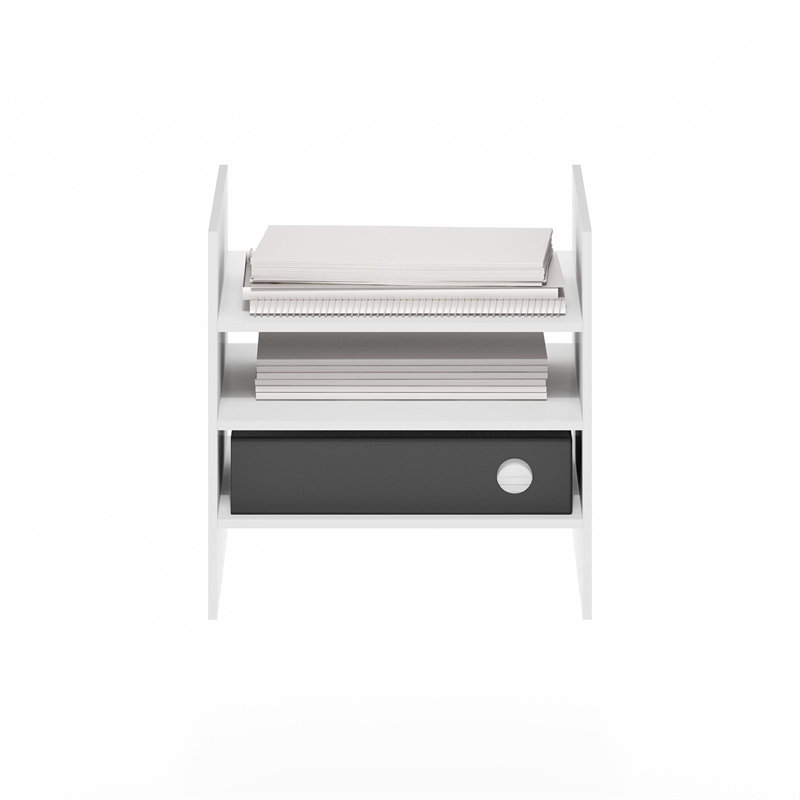 Pemberly Row Contemporary 3-Shelf File Organizer Cube Insert in White