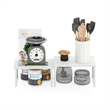 Pemberly Row Stackable Kitchen Counter Shelves in Set of 2 White