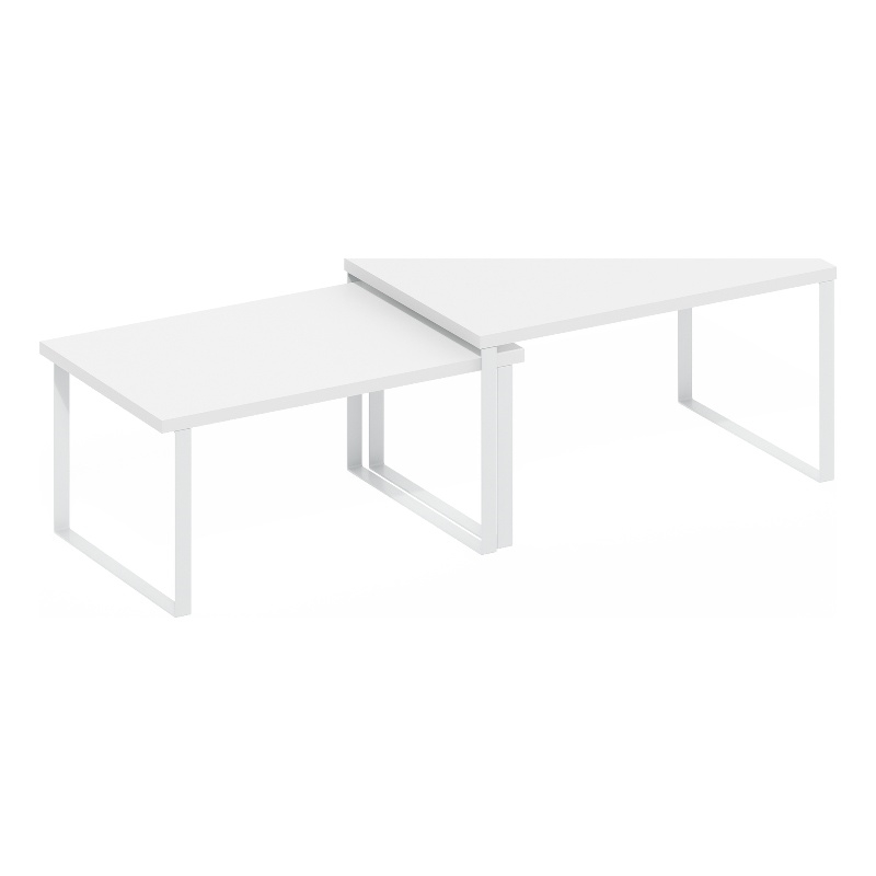 Pemberly Row Stackable Kitchen Counter Shelves in Set of 2 White