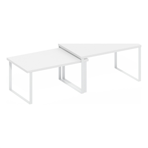 Pemberly Row Stackable Kitchen Counter Shelves in Set of 2 White