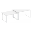 Pemberly Row Stackable Kitchen Counter Shelves in Set of 2 White