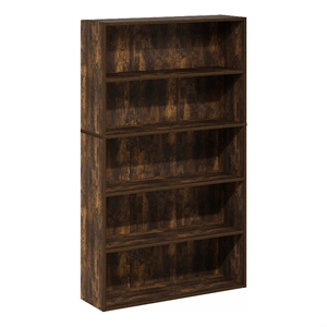 Pemberly Row 5-Tier Bookcase in Bookshelf in 31.5-inch Wide in Amber Pine