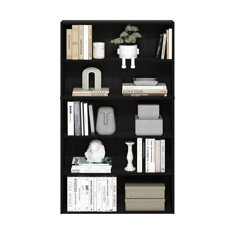 Pemberly Row 5-Tier Bookcase in Bookshelf in 31.5-inch Wide in Espresso