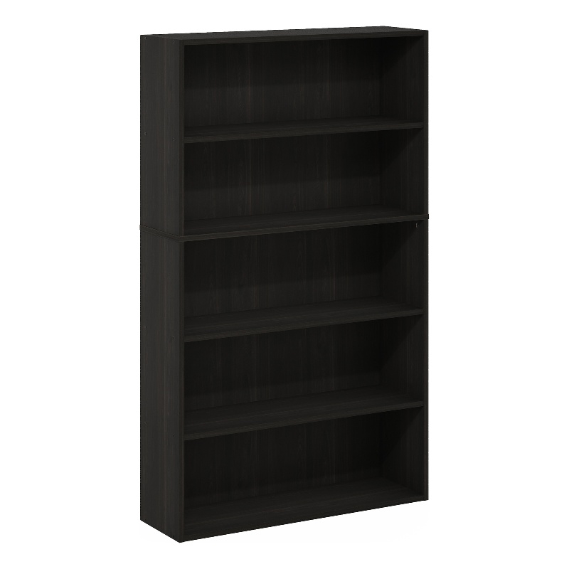 Pemberly Row 5-Tier Bookcase in Bookshelf in 31.5-inch Wide in Espresso