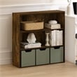 Pemberly Row 3-Tier Bookcase in Bookshelf in 31.5-inch Wide in Amber Pine