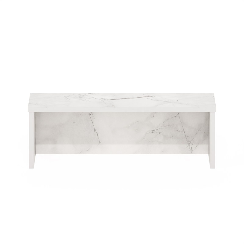 Pemberly Row 18-Inch Kitchen Counter Stackable Organizer Shelf in Marble White
