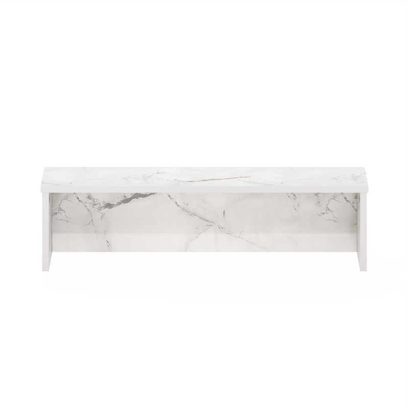 Pemberly Row 23-Inch Kitchen Counter Stackable Organizer Shelf in Marble White