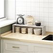 Pemberly Row 23-Inch Kitchen Counter Stackable Organizer Shelf in Marble White