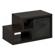 Pemberly Row Contemporary Multipurpose Shelf with Bin in Dark Oak
