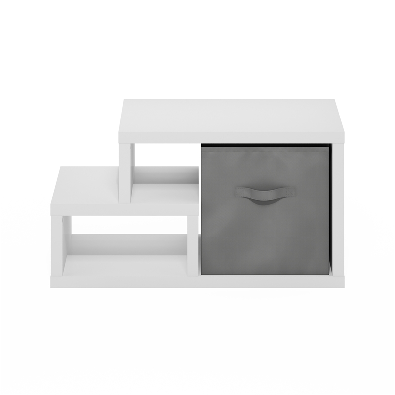 Pemberly Row Contemporary Multipurpose Shelf in with Bin in White