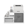 Pemberly Row Contemporary Multipurpose Shelf in with Bin in White