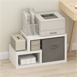 Pemberly Row Contemporary Multipurpose Shelf in with Bin in White