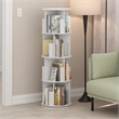 Pemberly Row 4-Tier Freestanding Rotating 360 Display Bookshelf in White